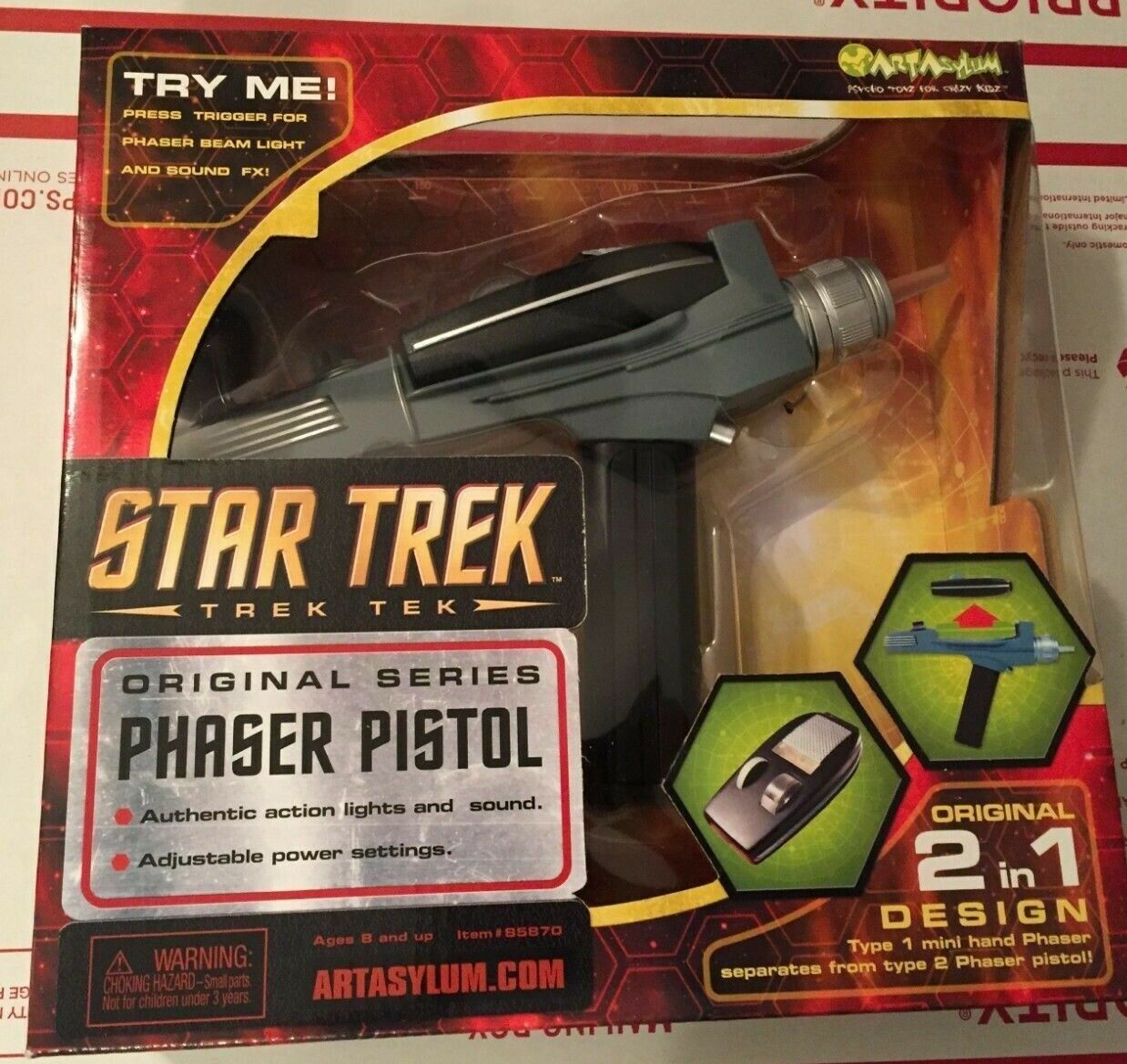 Star Trek Art Asylum / Diamond Select Black Handle Classic Phaser Toy Prop! Kirk