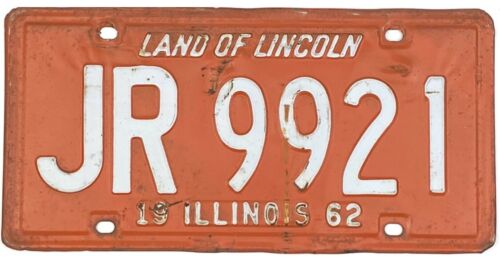 *99 Cent Sale*  1962 Illinois License Plate #jr9921 No Reserve