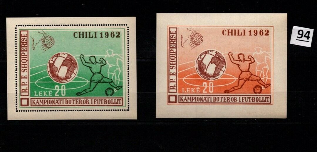 // ALBANIA 1962 - MNH - PERF + IMPERF - S/S - SOCCER - EMBLEMS