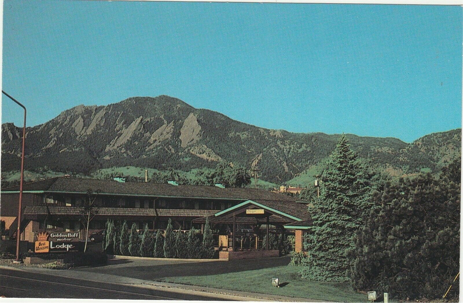 Golden Buff Motor Lodge Boulder Colorado Co Postcard Chrome