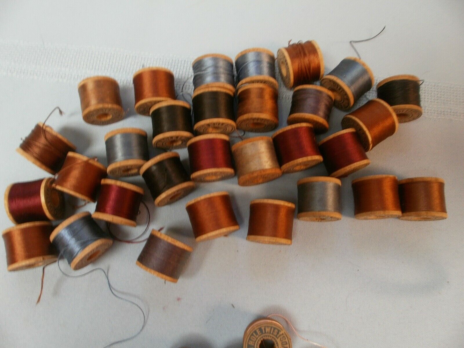 36 Antique Wooden Spools  