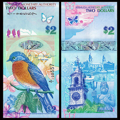 Bermuda 2 Dollars, 2009(2012), P-57b, Banknote, UNC