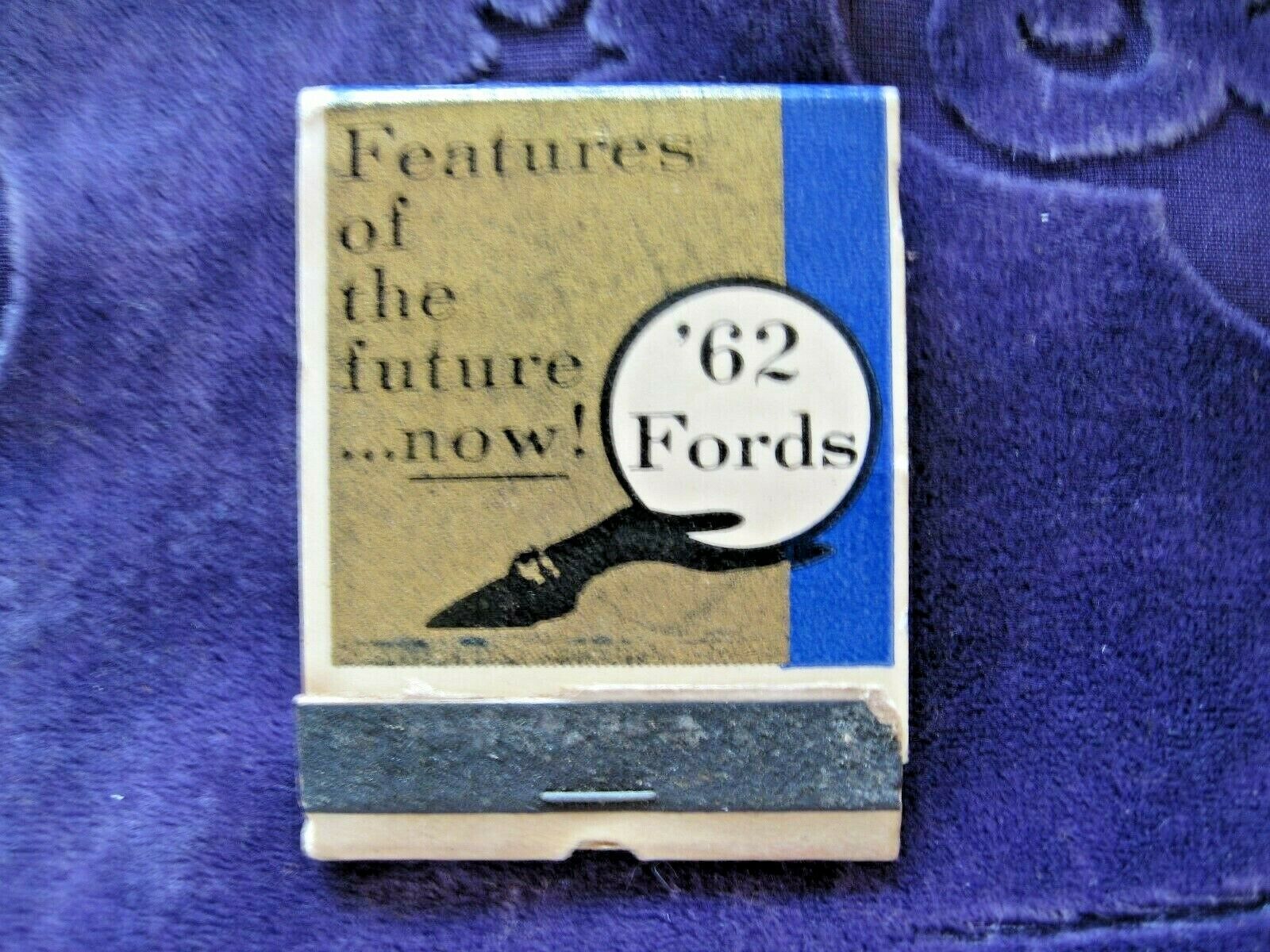 Vtg 1962 FORD GALAXIE full matchbook Unstruck Beverly Hills Ford Dealership CA