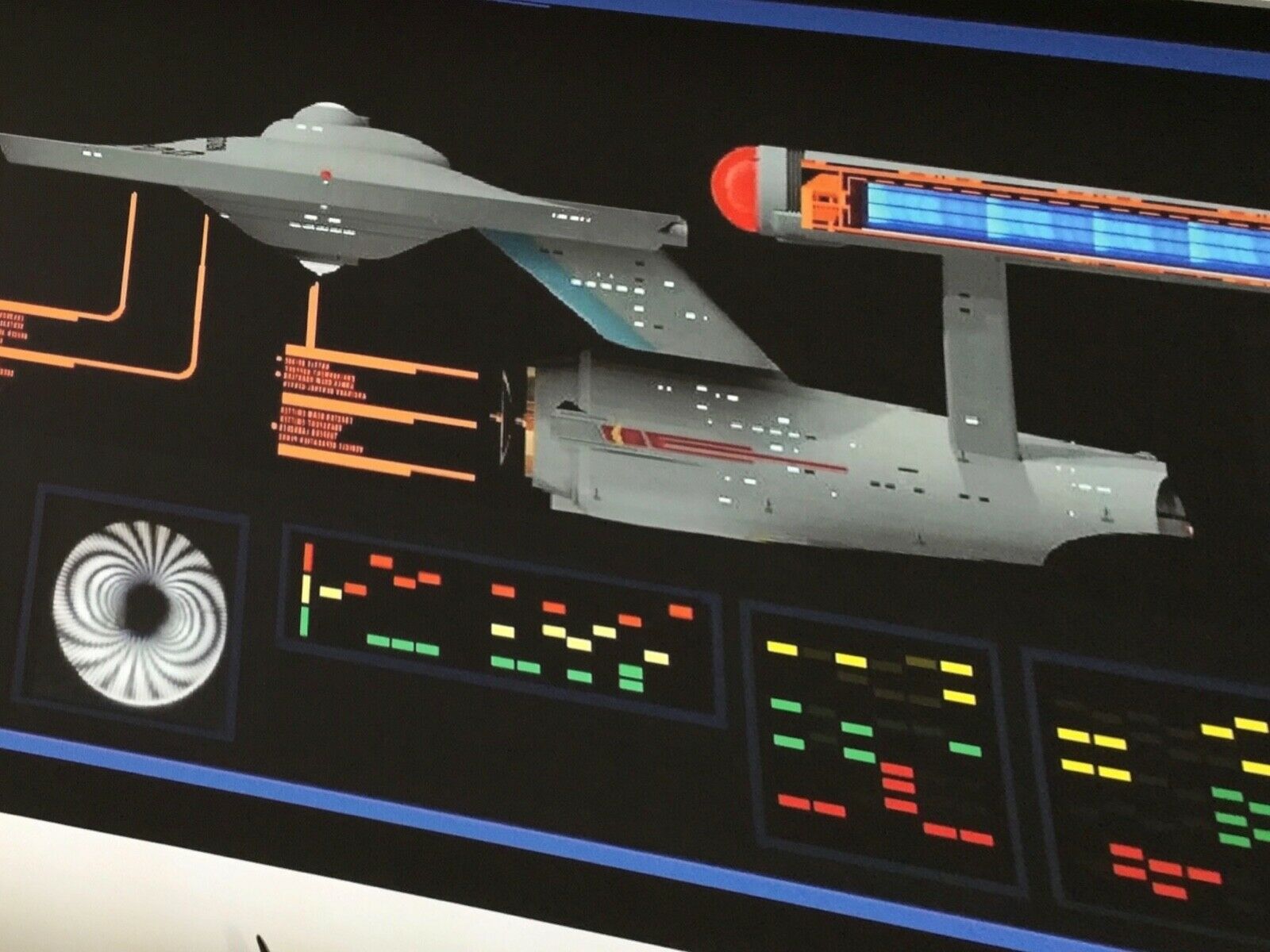 Star Trek Prop Tos Enterprise 2 Science Lcars Translight Print Excellent New