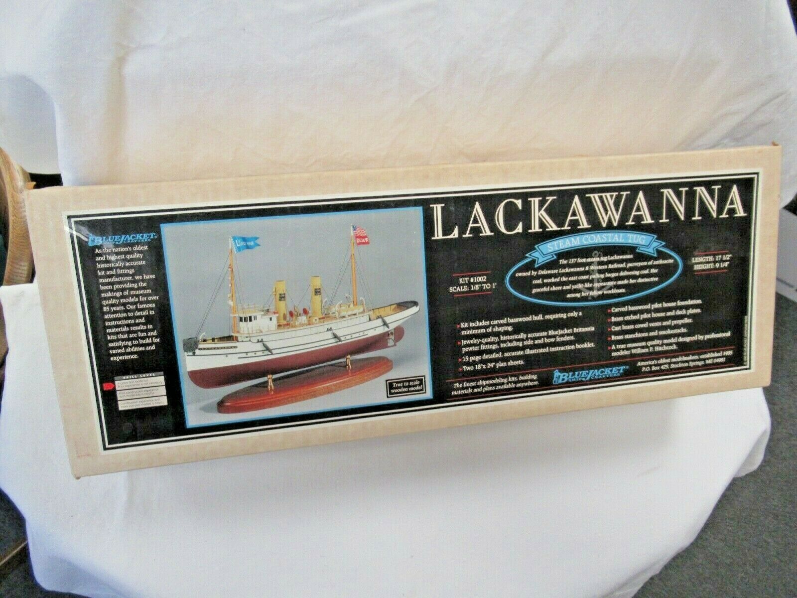 NOS New Blue Jacket Lackawanna Steam Coastal Tug #1002 Model Kit Nice BIN Price