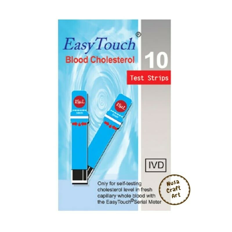 Easy Touch Test Strips For Cholesterol Level Check - 10 Test Strips