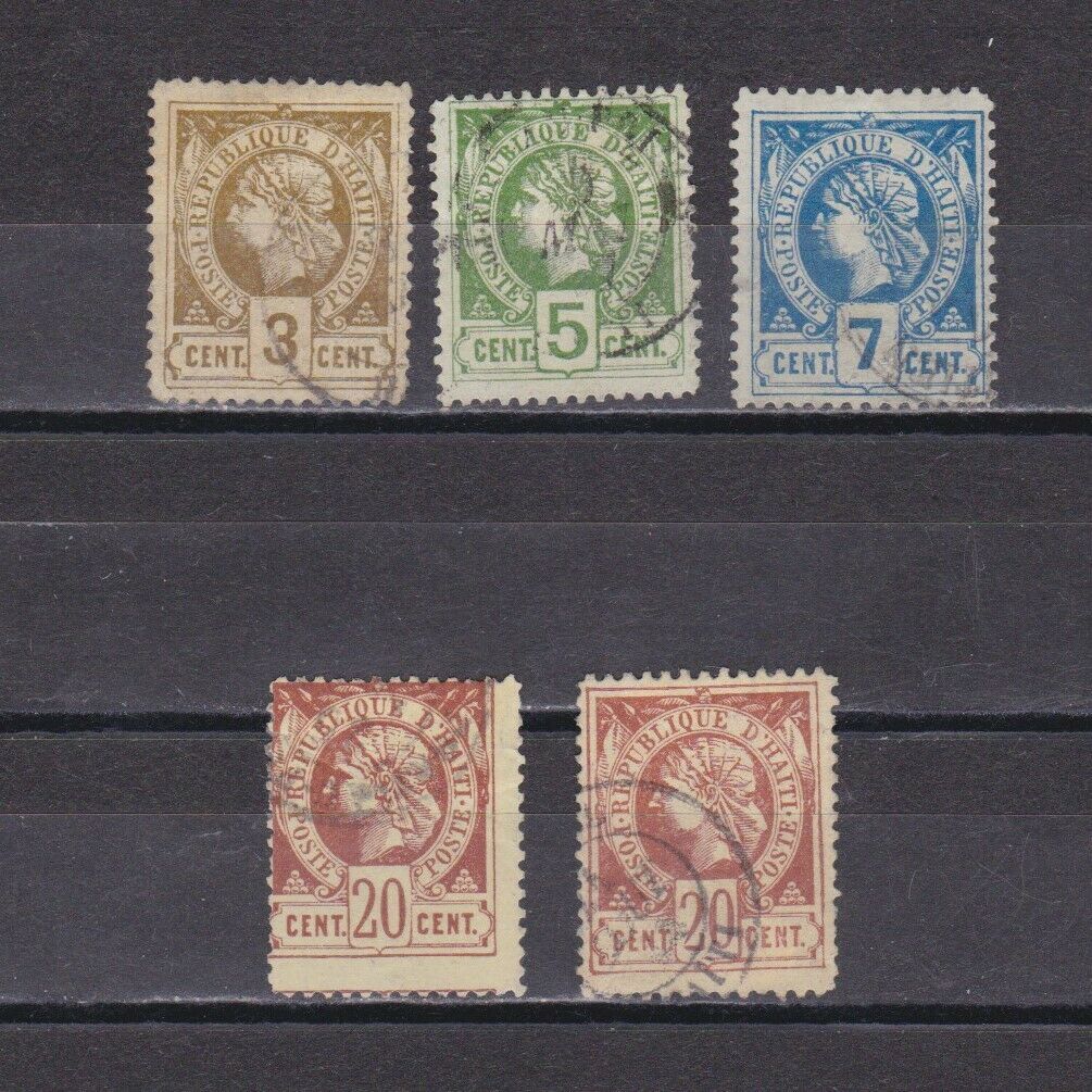 HAITI 1882, Sc# 9-13, CV $18, part set, Used