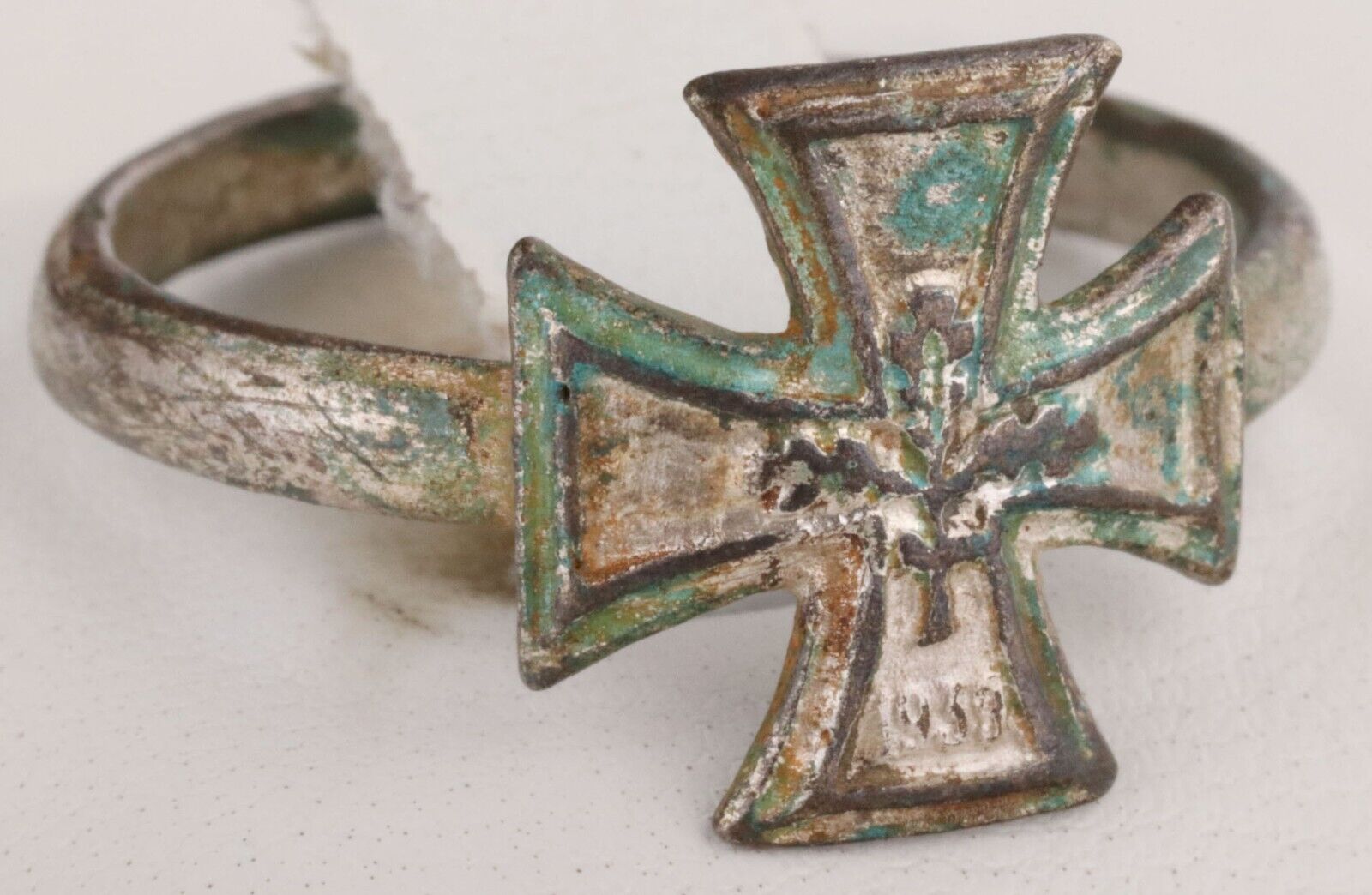 Ww2 German Ring Iron Cross Wwii 1939 Germany Trench Art Jewelry Military Army