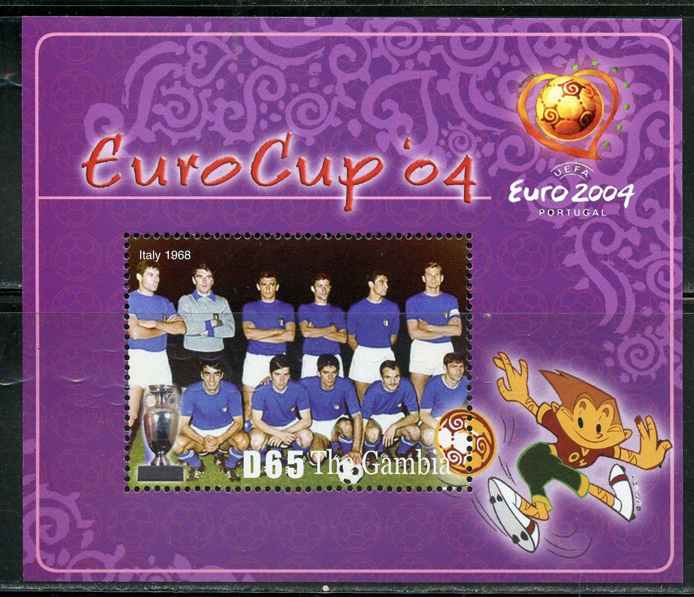 Gambia 2004  Euro Soccer  Sheet &  Souvenir Sheet Mint Nh