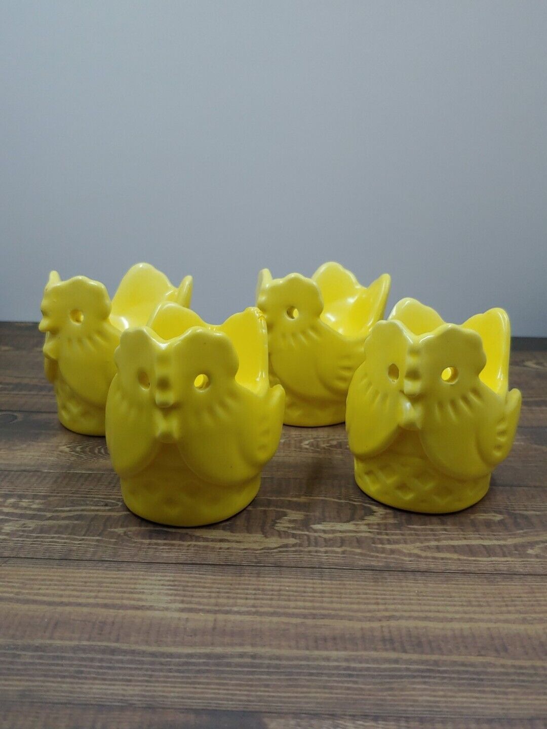 Dept 56 Yellow Chicken Egg Cups Set of 4 Made in Japan