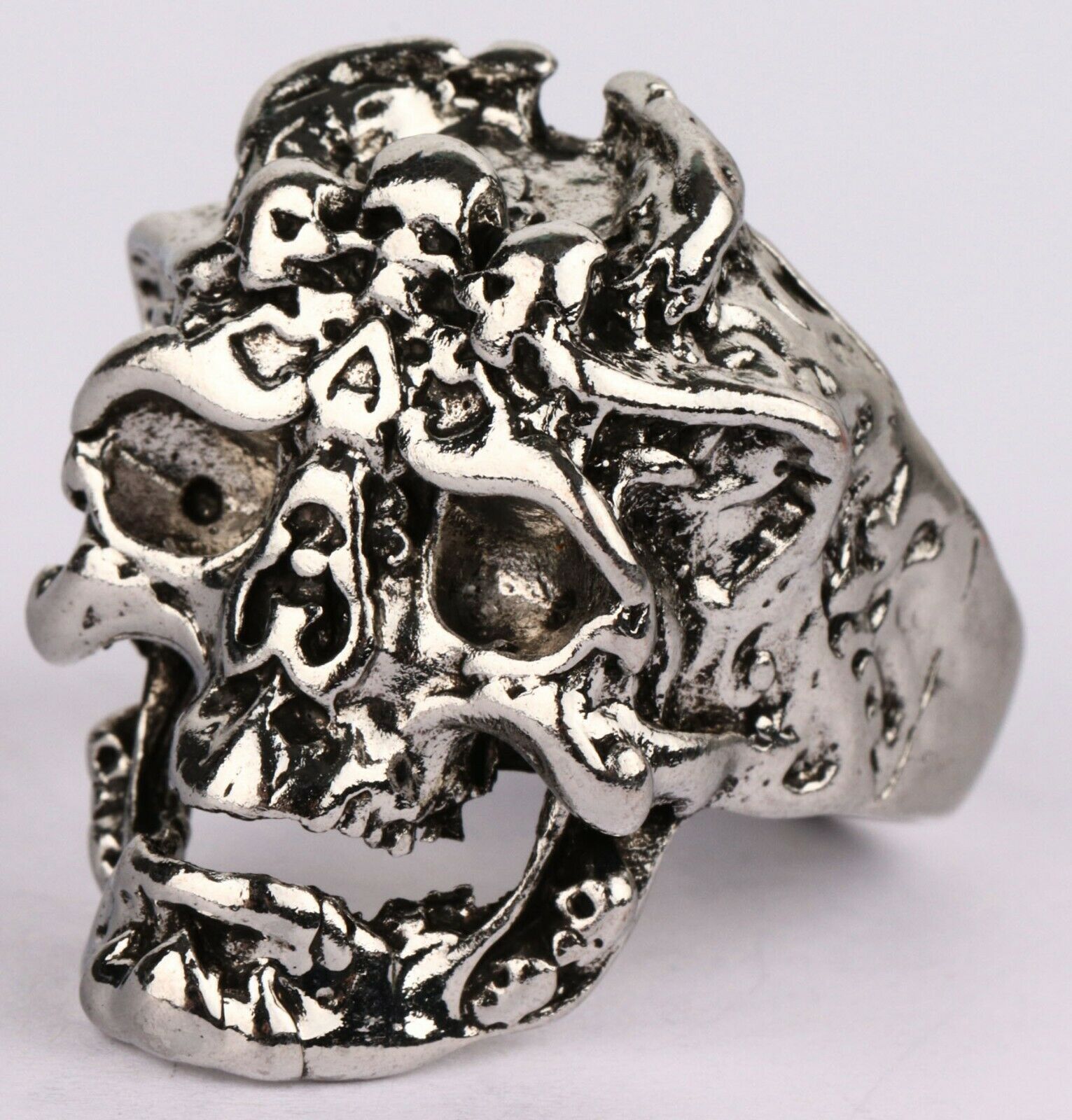 Fantasy Skull Bones Ring Crossbones Biker Mans Jewelry Military Size Us 10 Metal
