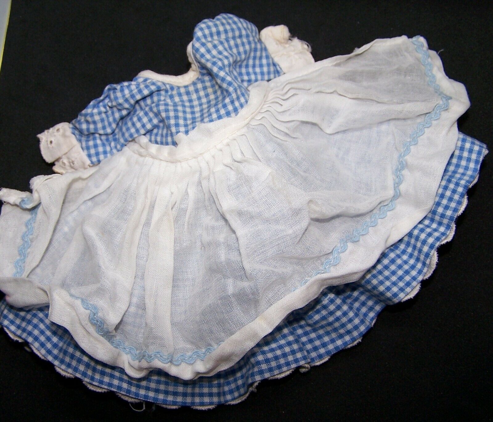 Vintage Blue Gingham Dress with Apron 