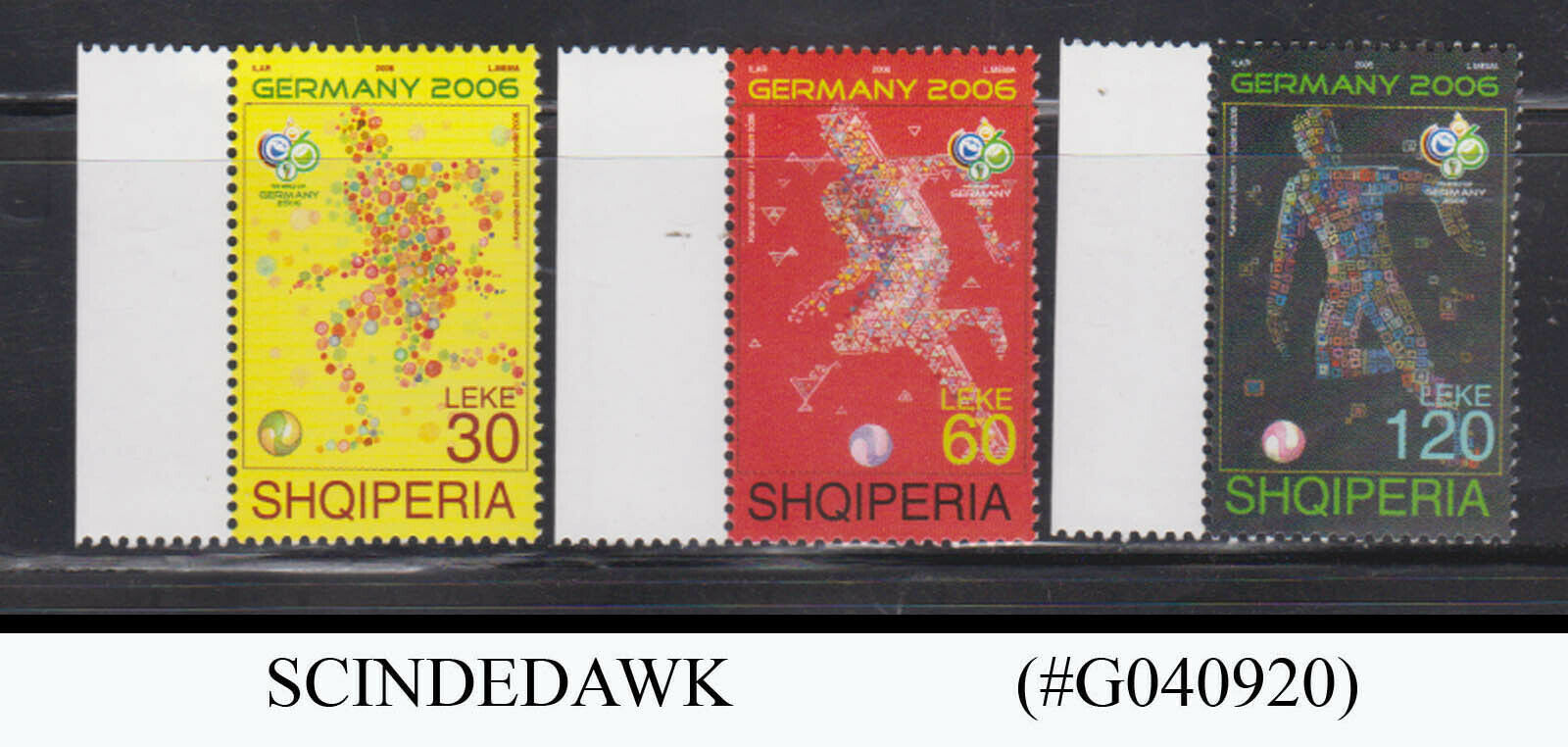 ALBANIA - 2006 WORLD FOOTBALL CHAMPIONSHIP CUP/SPORTS IN GERMANY 3V MNH