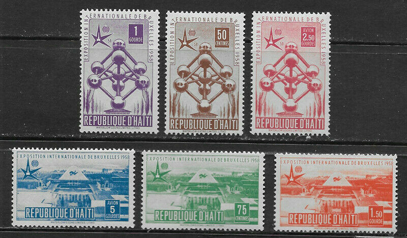 HAITI, SC 417-20 + C113-14, 1958 Brussels Worlds Fair issue, complete set, MNH
