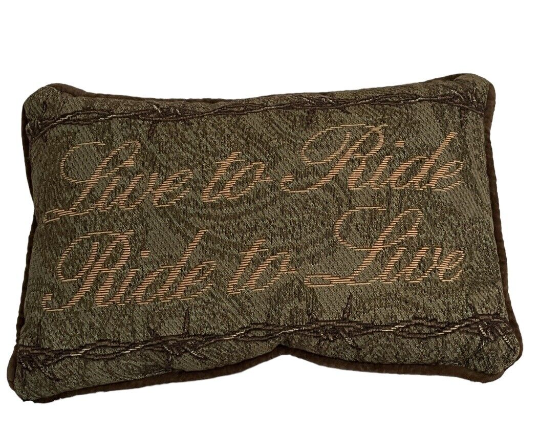 Live To Ride Horse Lover Tapestry Word Pillow Equestrian Throw Western Star