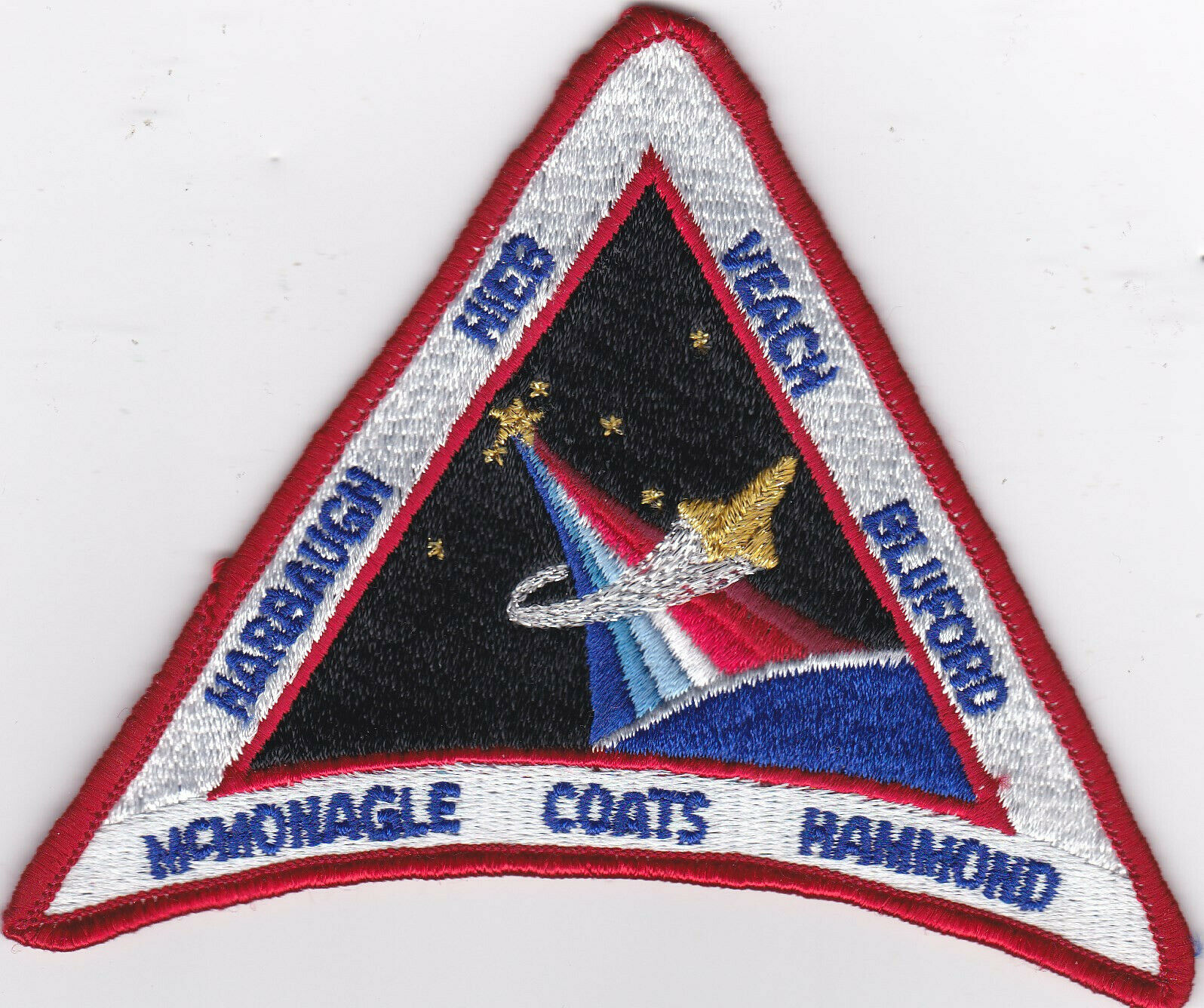 NASA ORIGINAL STS-39 MCMONAGLE-COATS-HAMMOND CREW PATCH SILVER/GOLD WIRE