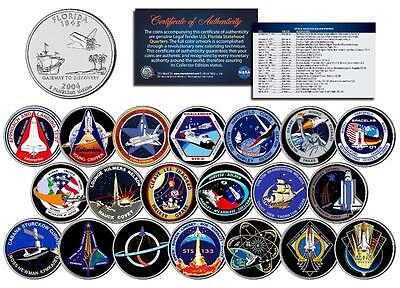 SPACE SHUTTLE PROGRAM MAJOR EVENTS Florida Quarters US 20-Coin Set NASA Missions