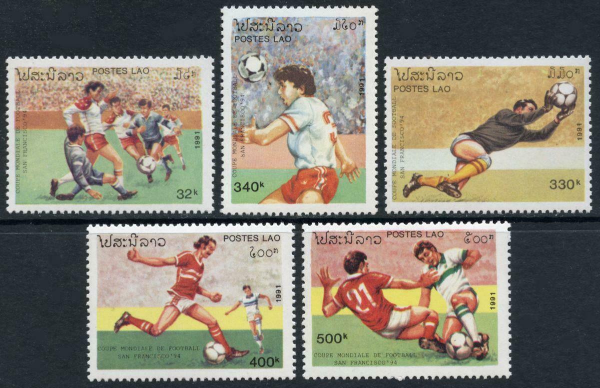 Laos: 1994 World Cup Soccer (1032-1036) Mnh