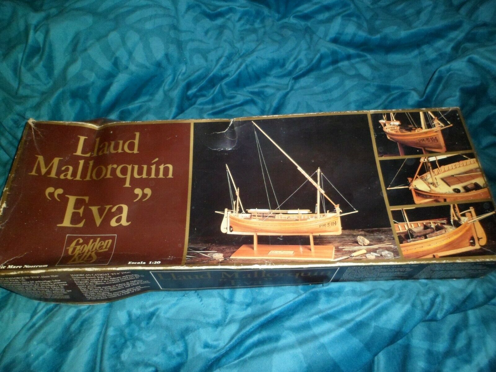 Very Rare Old Golden Kits Llaud Mallorquin "eva" Ship Boat Model Kit 1/20