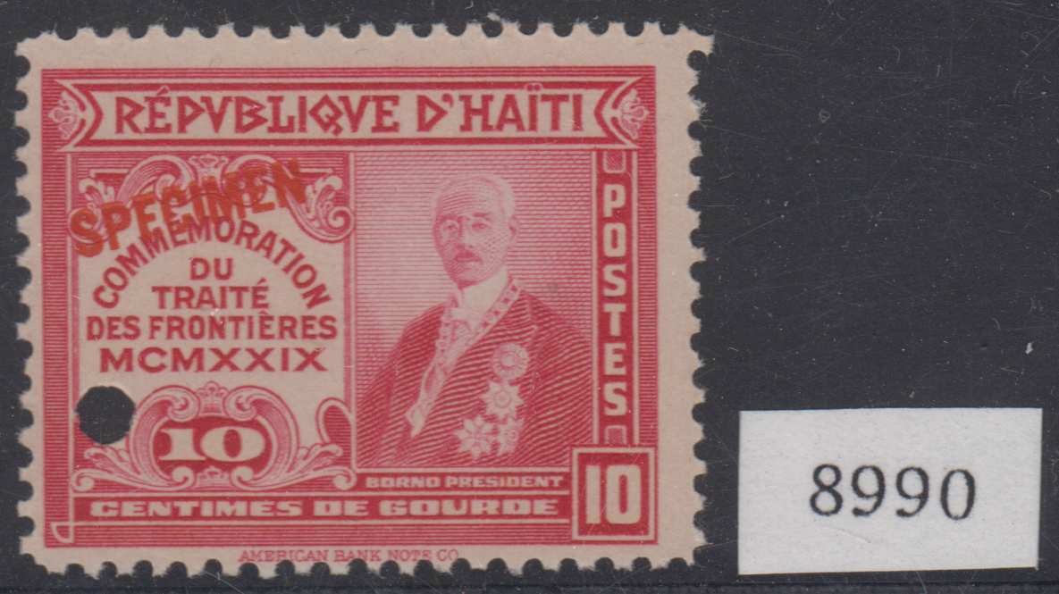 HAITI 1929 FRONTIER TREATY Sc 321 PERF PROOF + 