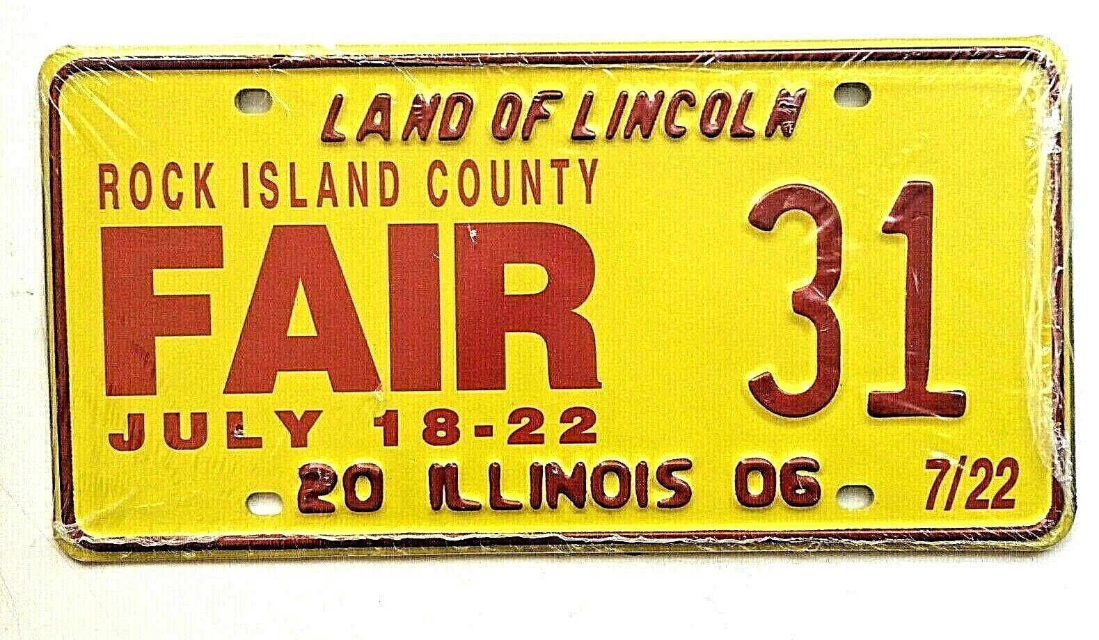 Illinois 2006 Special Event  Rock Is Fair License Plate Garage Old Car Tag Nos
