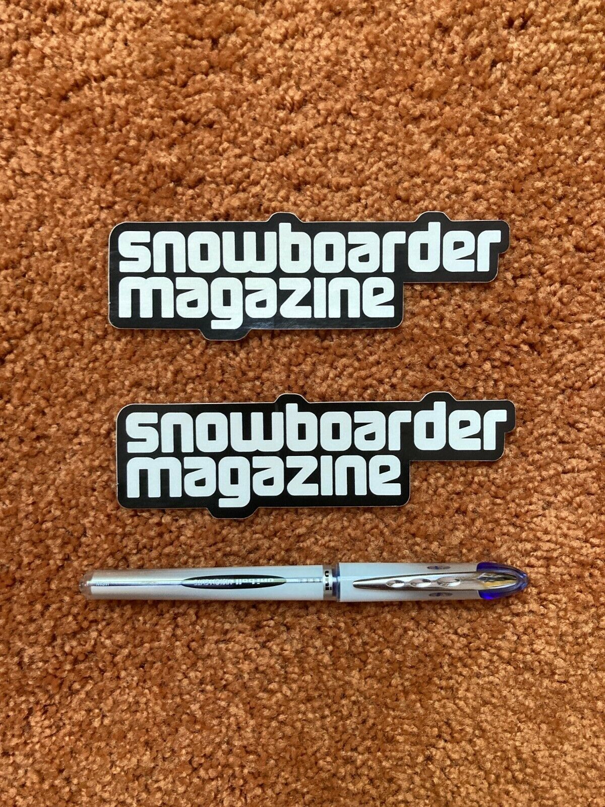 Lot of 2 Snowboarder Magazine Small Black Sticker Decal