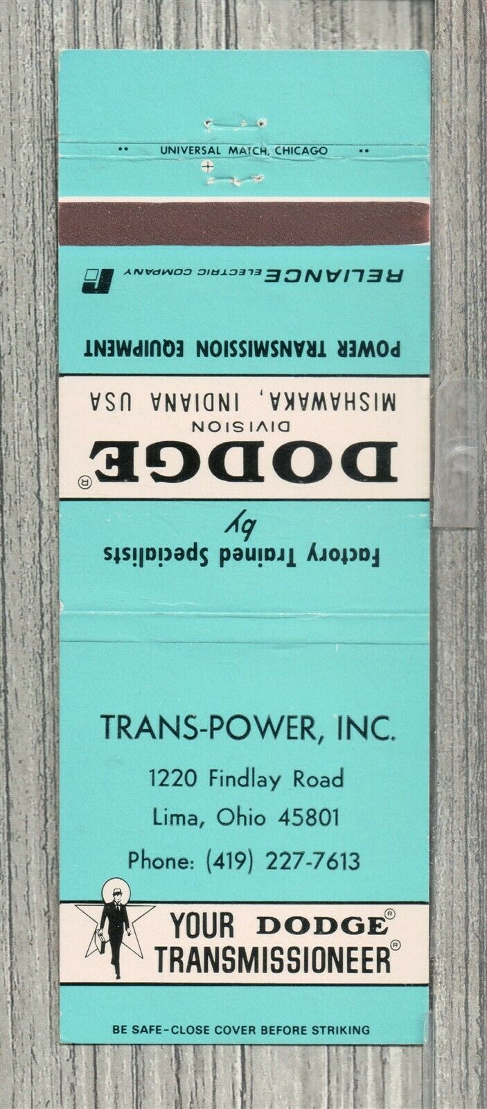 Matchbook Cover-trans Power Inc Lima Ohio-9861