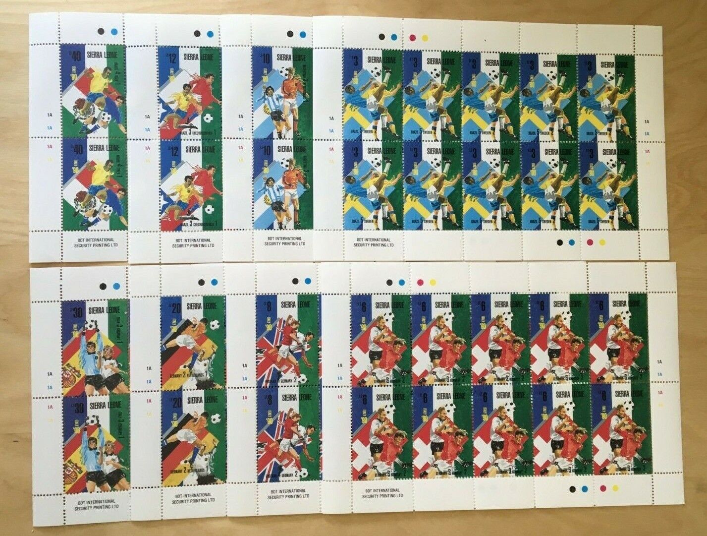 FULL SHEETS Sierra Leone 1989 1035-42 - Italy World Cup - Set of Sheets - MNH