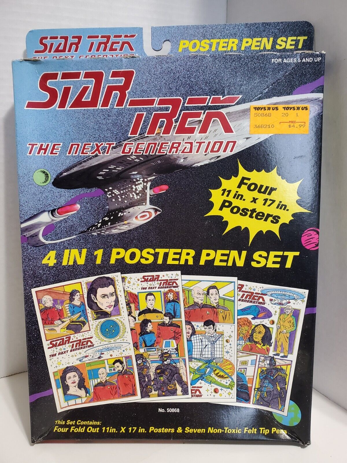 Craft House 1993 Star Trek: The Next Generation 4 In 1 Poster/Pen Set - NIB