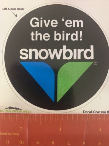 Snowbird Utah “give ‘em the bird” ski resort Sticker⛷🏂Souvenir decal