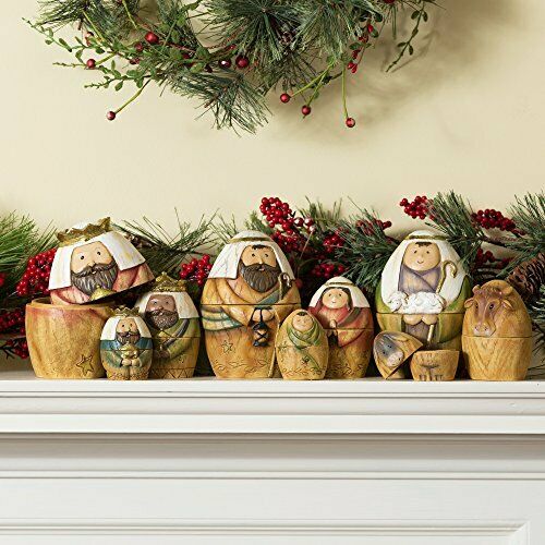 Holy Family Three Kings And Shepherd Christmas Nativity Nesting Dolls Set Of 9