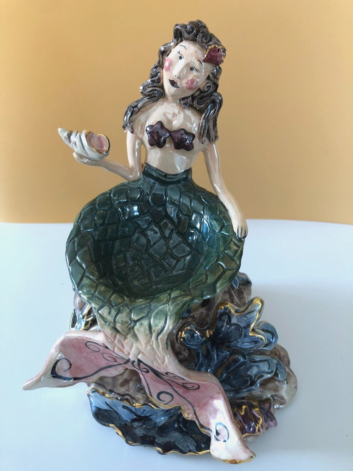 Blue Sky Clayworks Mermaid Tart Burner By Heather Goldminc 2003  Signed