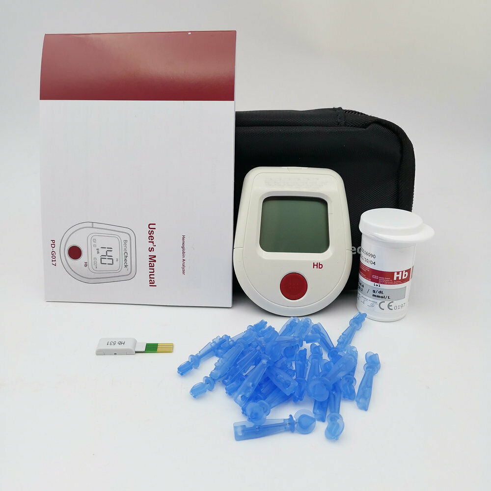 Hb Hemoglobin Meter Hemoglobin Analyzer Test Meter Kit Anemia Monitor + Strips