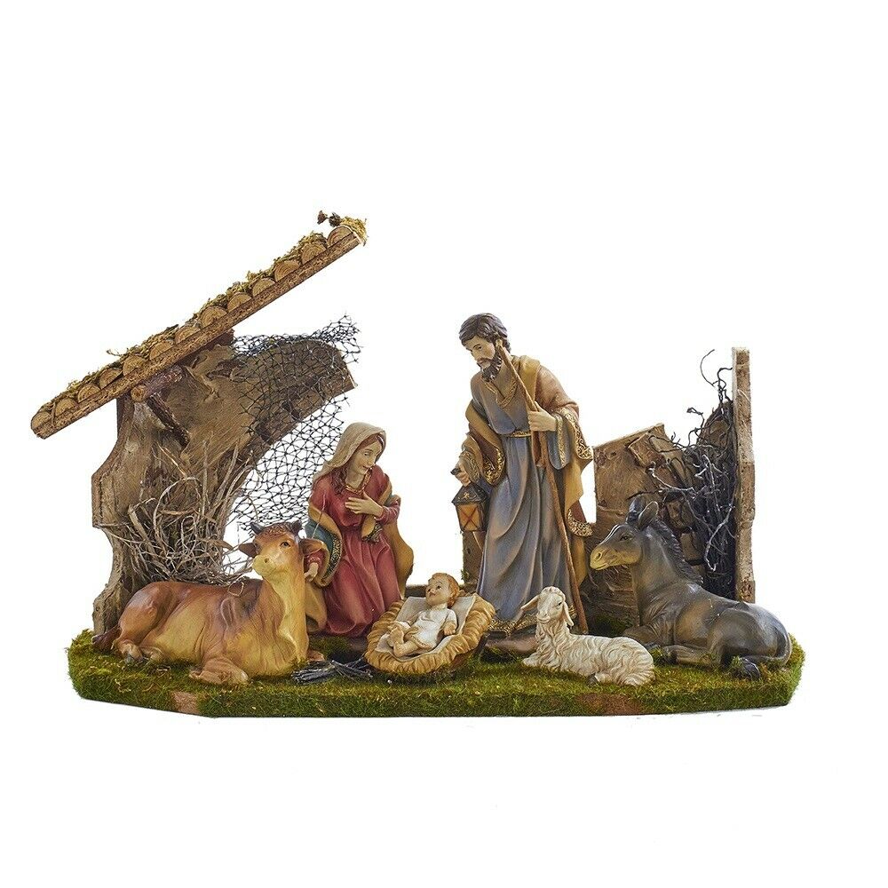 Nativity Set With Stable 7 Piece Set Tabletop Figurine N0283 New