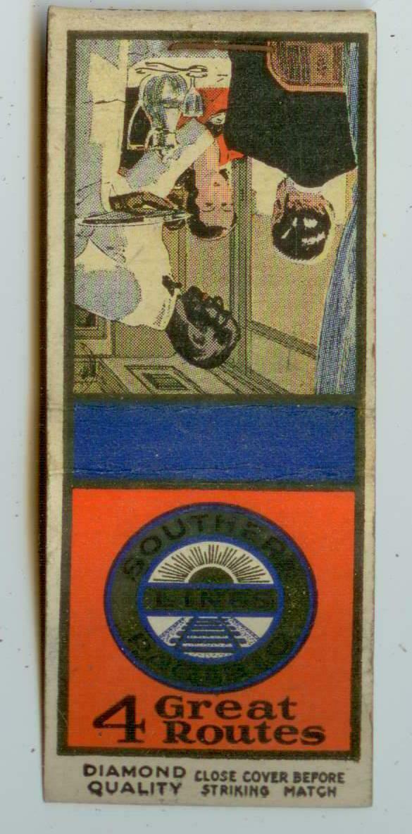 c1930s Southern Pacific Railroad with Black man waiter matchbook