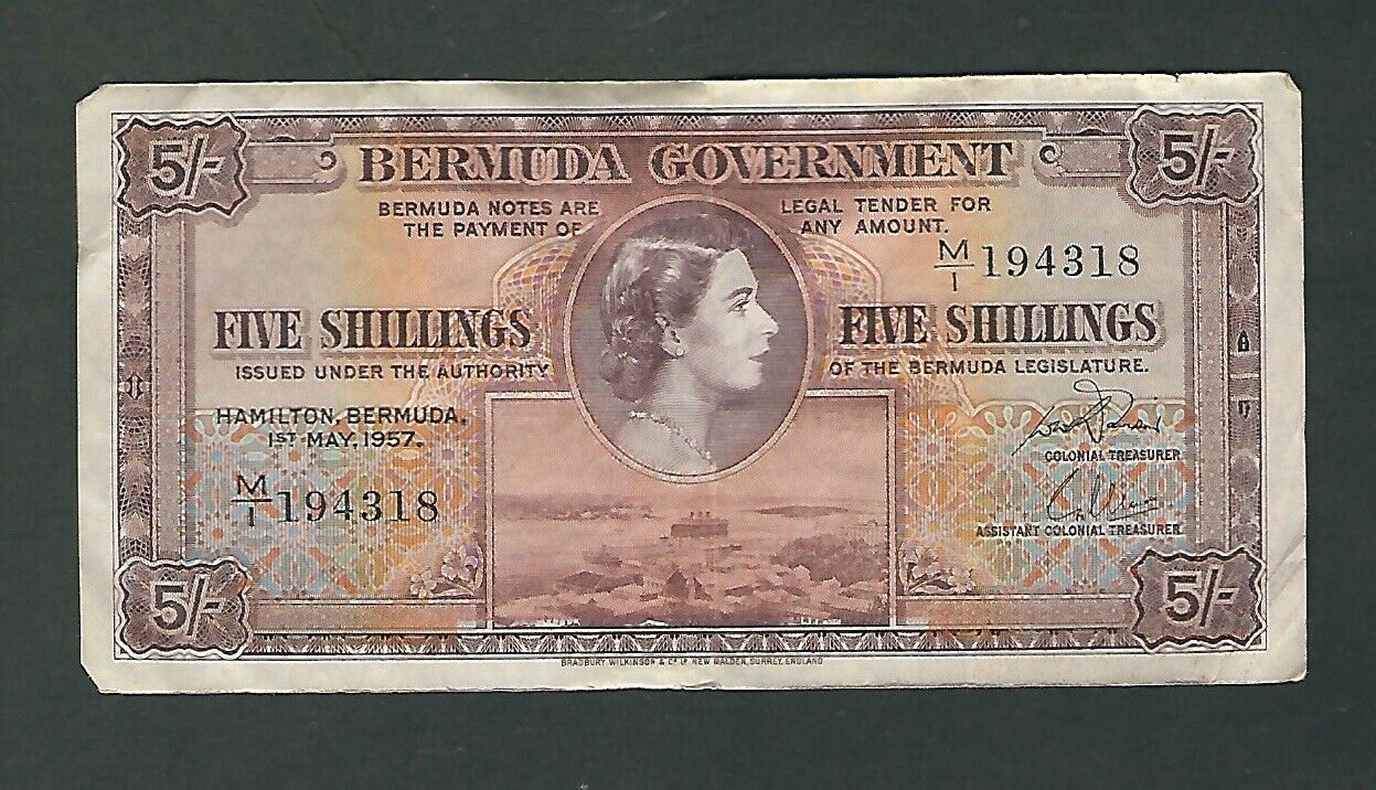 Bermuda - Five (5) Shillings, 1957