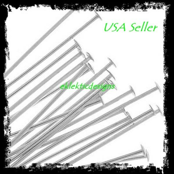30mm 50pcs .7mm 304 Surgical Stainless Steel Headpins Flat Head Pins Fast Ship