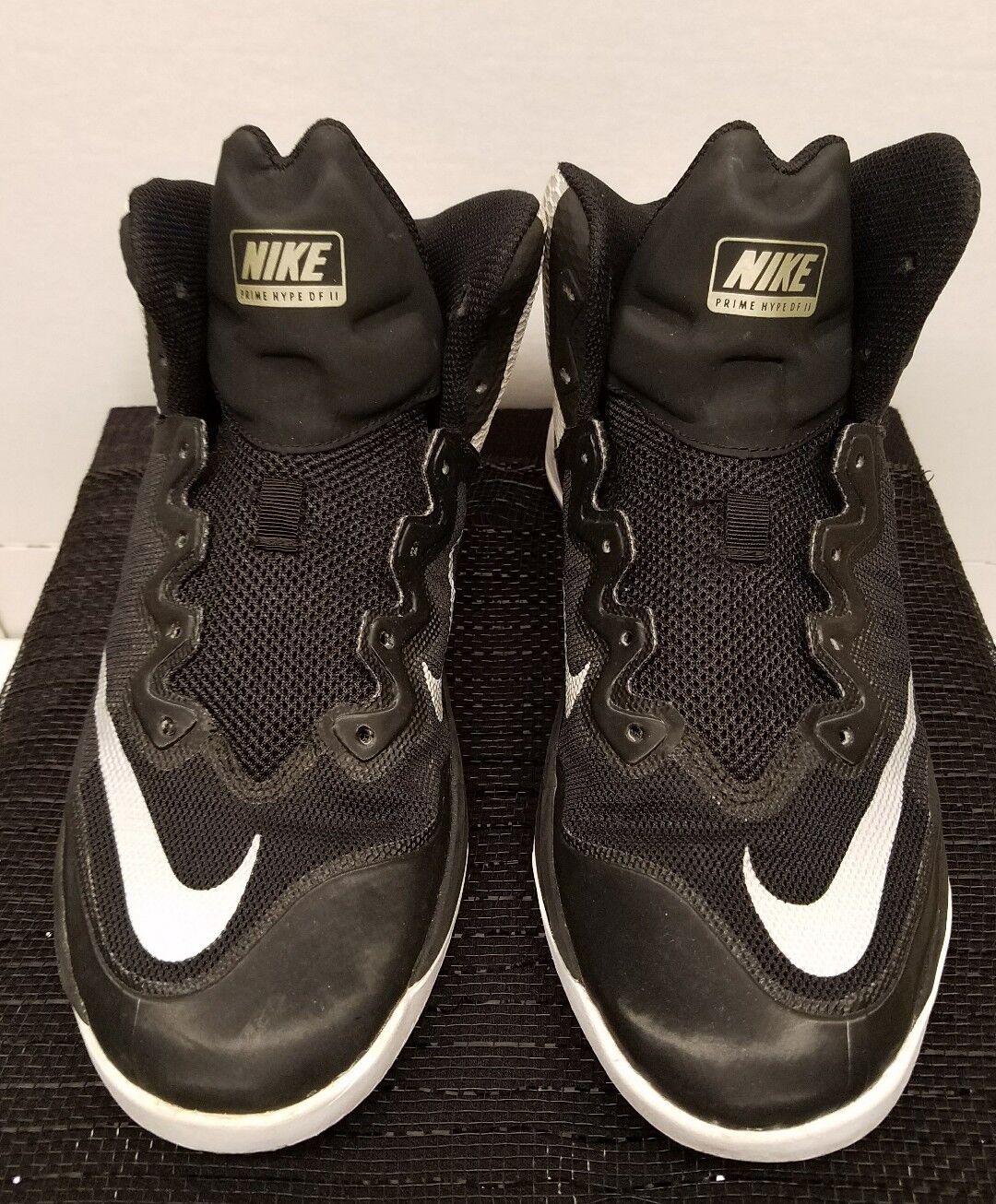 Nike Prime Hype DF ll Basketball Shoes Size 7Y Black White 807613-001