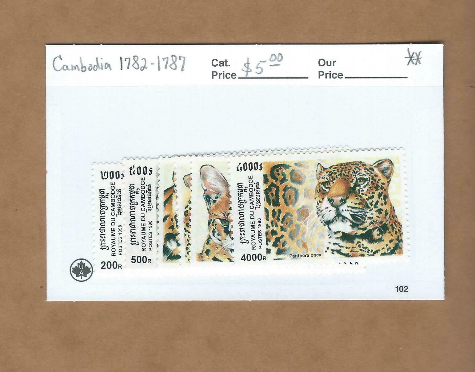 Cambodia  -  Scott  1782-1787  (wild Cats)   Mnh