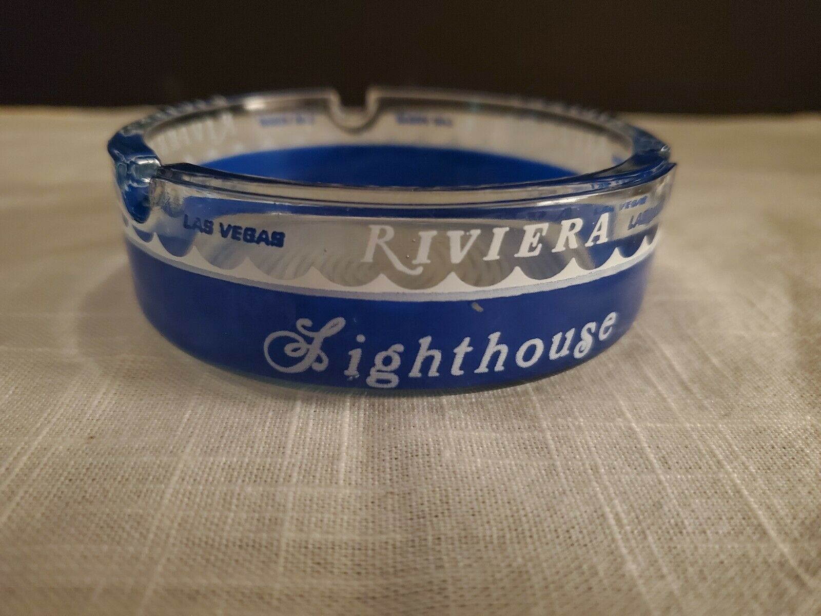 Riviera Hotel & Casino Las Vegas Vintage Ashtray Lighthouse Delmonico Cafe Noir