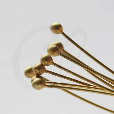 100 Pieces Raw Brass Ball Pin Brass Base Head Pins-50x0.6mm (CW-3451C-V-145)