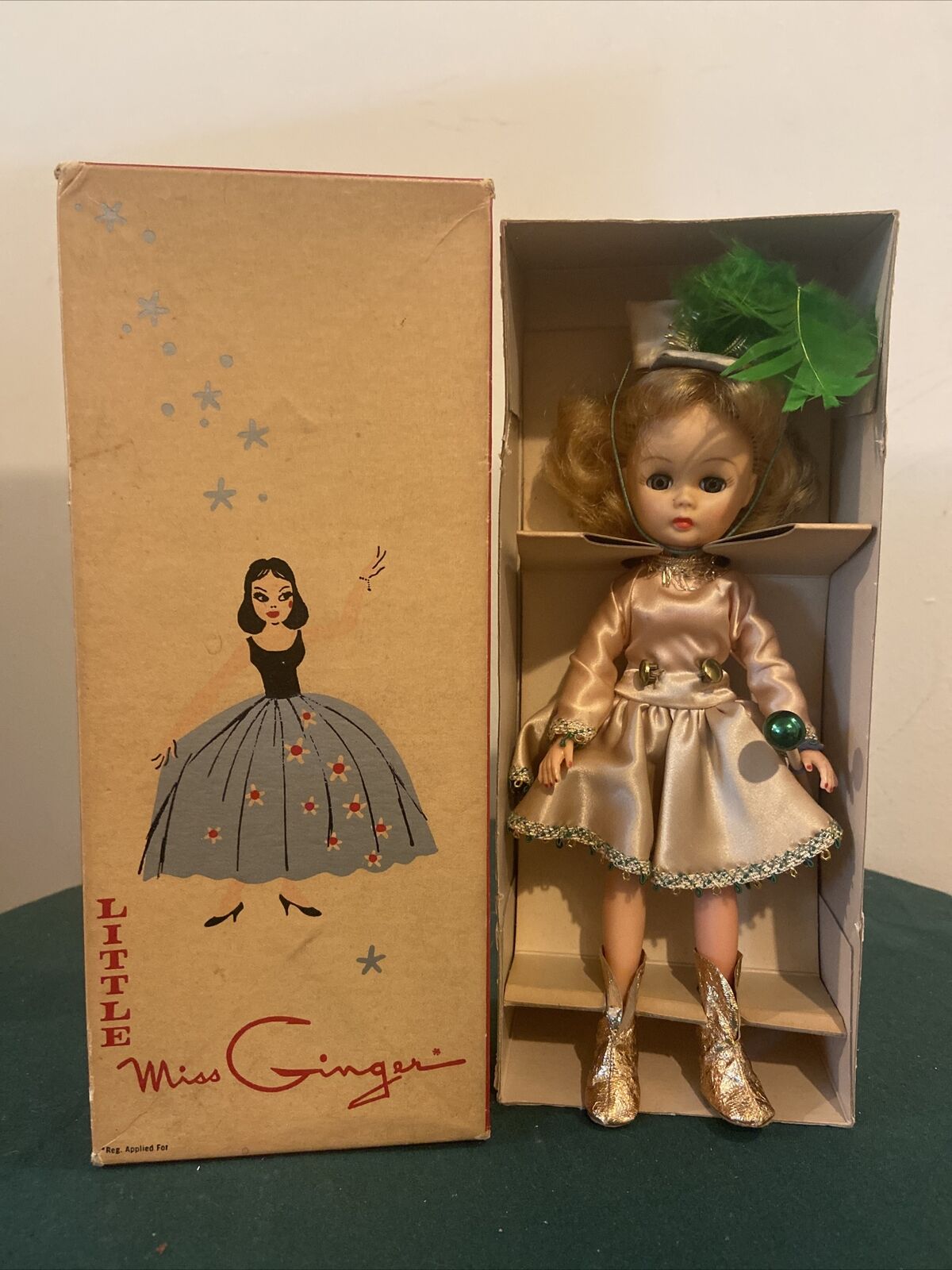 Vintage 1950’s Little Miss Ginger Doll NRFB Majorette + Baton Fashion