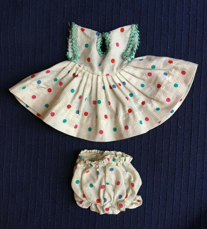 1950's Vintage Tagged Polka Dot Dress and Panties for Cosmopolitan Ginger doll