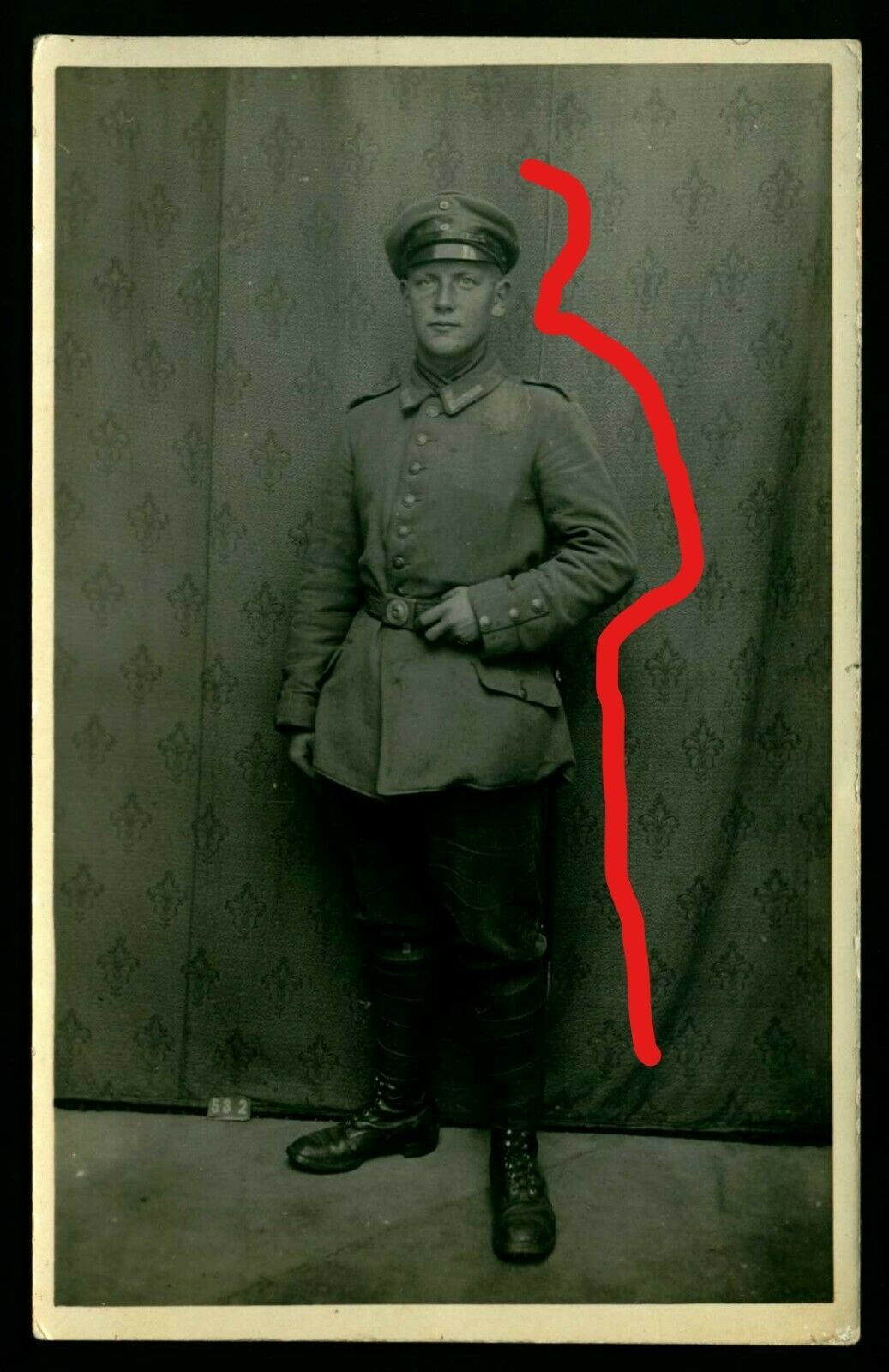 Wwi German Postcard, Prussian Infantry Nco In Field Grey