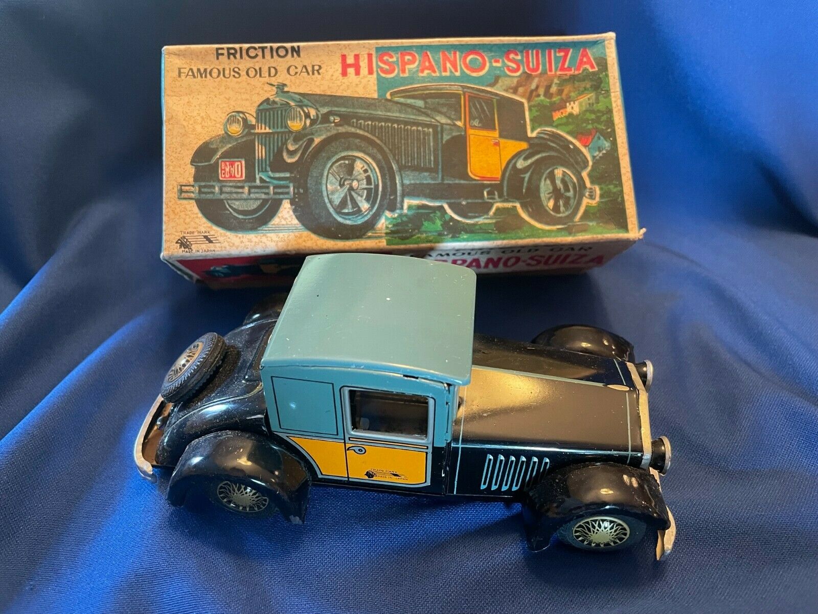 Vintage Hispano Suiza Famous Old Car New In Box Ichimura Japan Friction Tin Toy