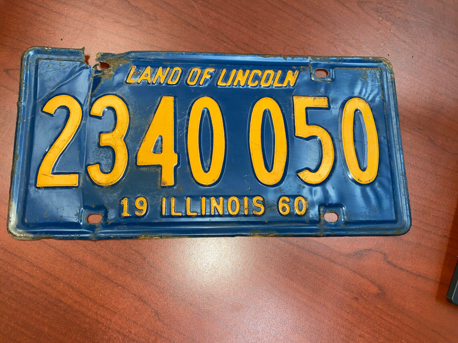 1960 Tag# 2340 050   Illinois Land of Lincoln License Plate Man Cave   Q15-21
