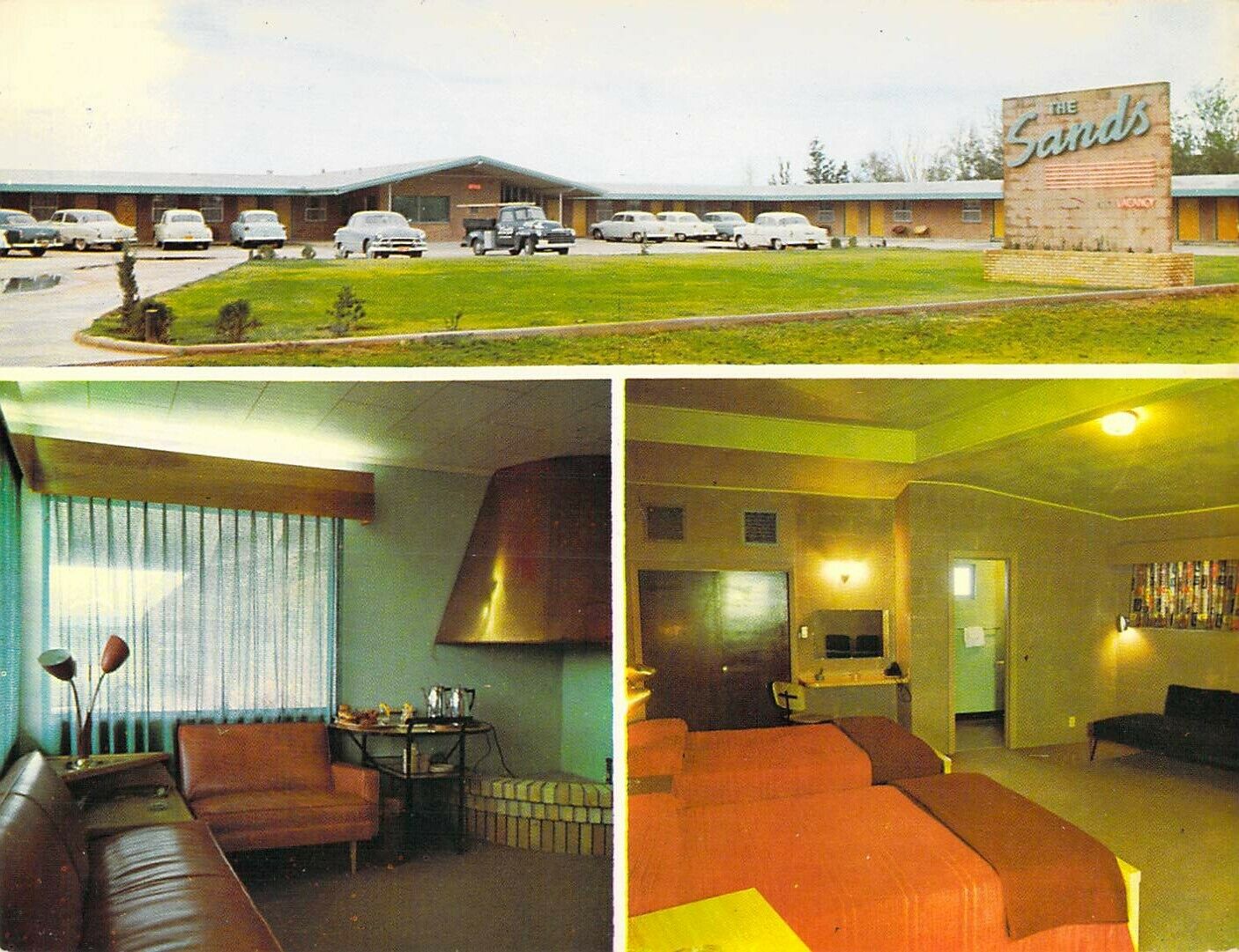 Nm Hobbs The Sands Motel 1950-57 Room Interior Vintage Automobile 5.5x7 Postcard