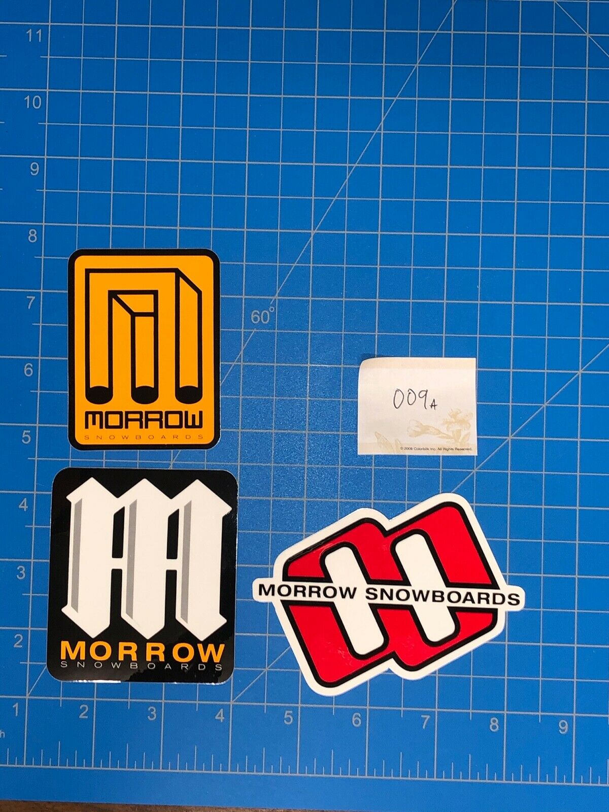 Vintage Morrow Snowboards stickers. Various sizes. RARE. 009