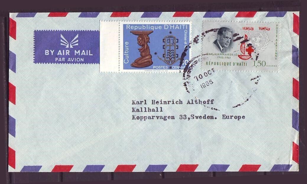 q1856/ Haiti Airmail Cover t/Sweden 1966
