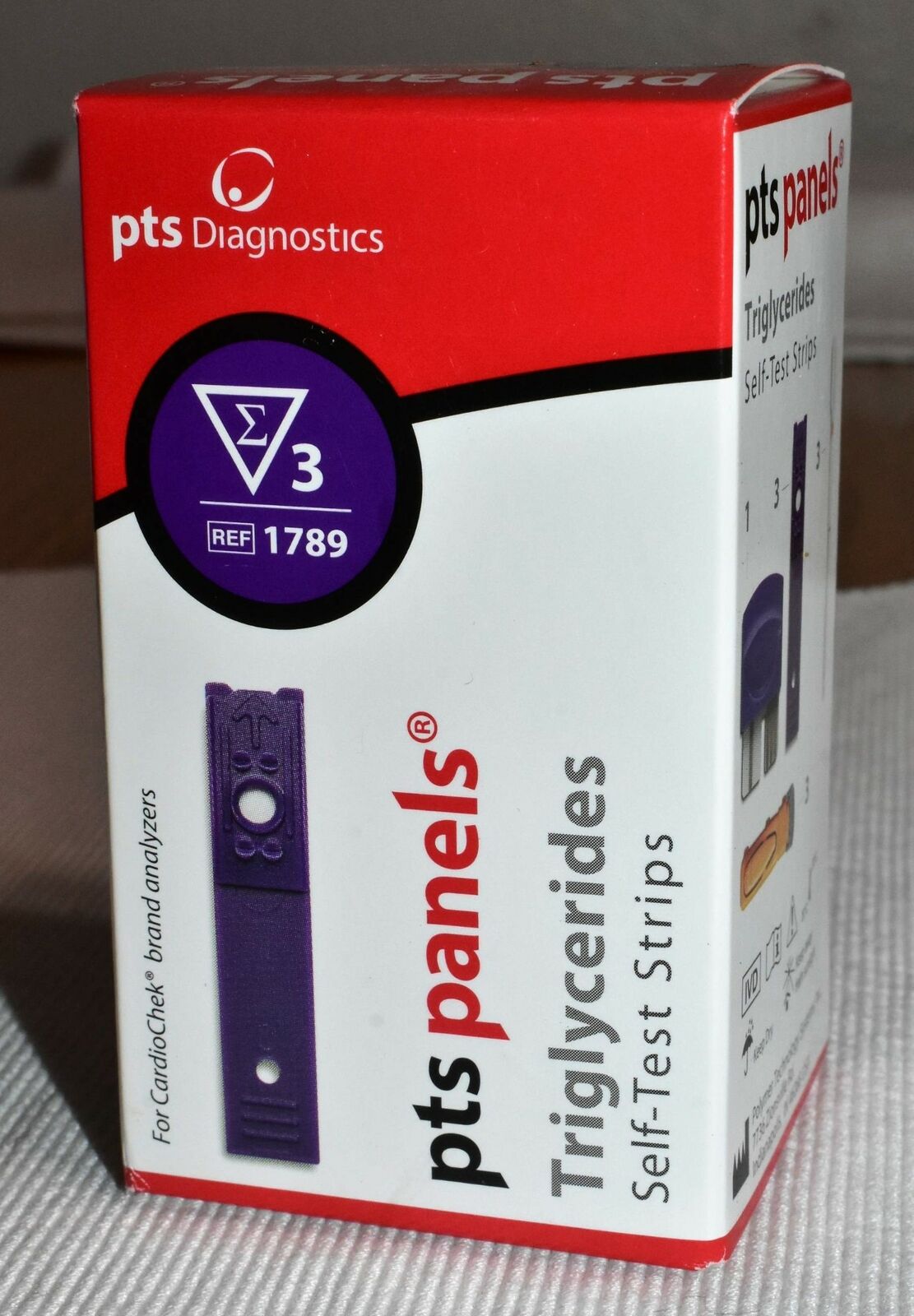 PTS Panels Triglycerides Self Test Strips Three Strips REF 1789